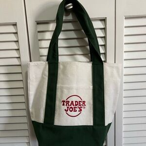 Trader Joe's 💚 Mini Canvas Tote Bag in Green